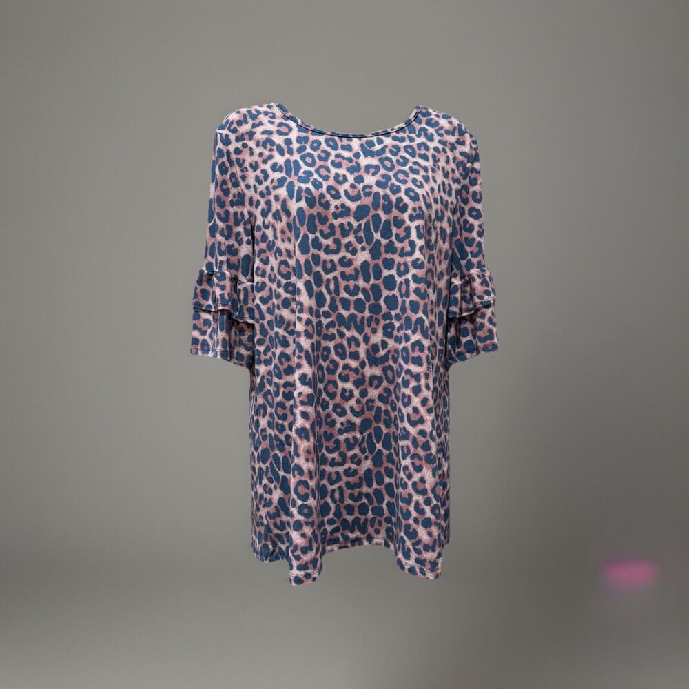 Lime n Chili Animal Print Top Women’s Medium Tunic Soft